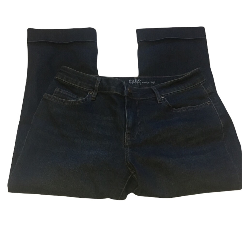 Soho Curvy Dark Jean Crop Capris Size 6
